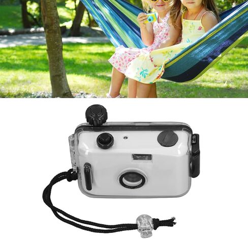 35mm Reusable Film Camera with Case, Retro, Lightweight Design, for Snorkeling with Shutter Speed 1/100s F/9 28MM Lens (White Pink with Cat Ears Decor) in Saudi Arabia