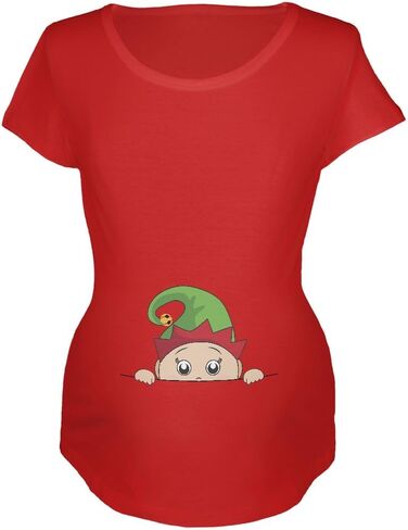 تي شيرت ناعم للأمومة باللون الأحمر لعيد الميلاد من Baby Elf in Kuwait