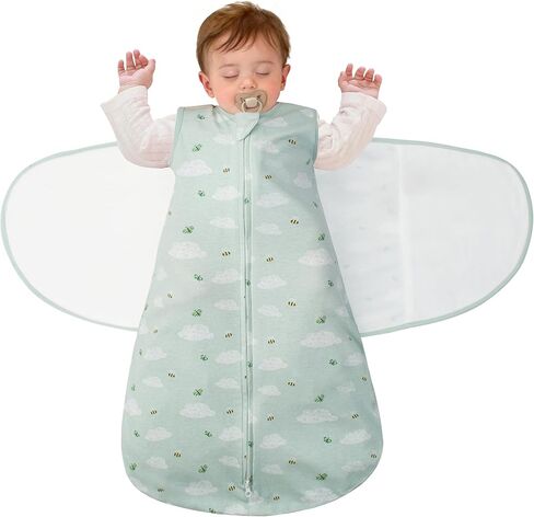 Baby Swaddle Sleep Sack, 1.0 Tog New-Parent-Friendly Swaddle for Newborns & infant 0-6 Months Baby Wearable Blanket Reduce Startle Reflex, Newborn Boys Girls Registry Essentials in Kuwait
