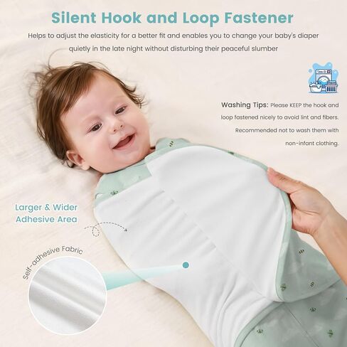 Baby Swaddle Sleep Sack, 1.0 Tog New-Parent-Friendly Swaddle for Newborns & infant 0-6 Months Baby Wearable Blanket Reduce Startle Reflex, Newborn Boys Girls Registry Essentials in Kuwait