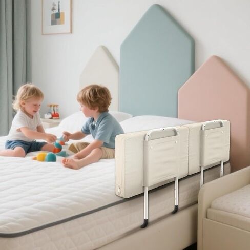 Bed Rail for Toddlers, Adjustable Baby Bed Rail Guard for Twin and Full Size Beds, Bed Safety Rails for Children with Non-Slip Base, Removable Washable Cover, Easy Installation (4 Pack) in Saudi Arabia