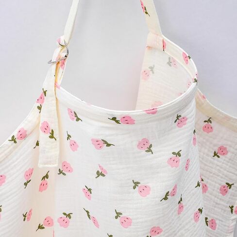 Muslin Nursing Covers for Baby Breastfeeding Privacy Breast Feeding Cover Breathable Breastfeeding Cover up with Arch Neckline Multi-use Stroller Covers for Women Nursing Apron in Saudi Arabia