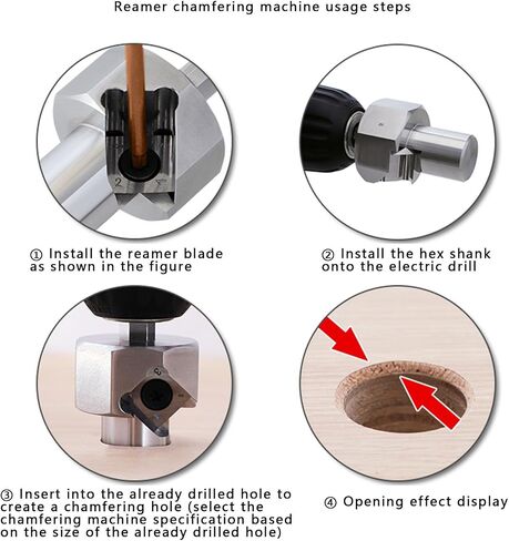 Workbench Dog Hole Chamfer Reamer Tool for 20mm Holes, T10 Alloy Blade 9mm Hex Shank Dog Holes Polished Finish Tool for Standard Electric Drills Woodworking in Saudi Arabia