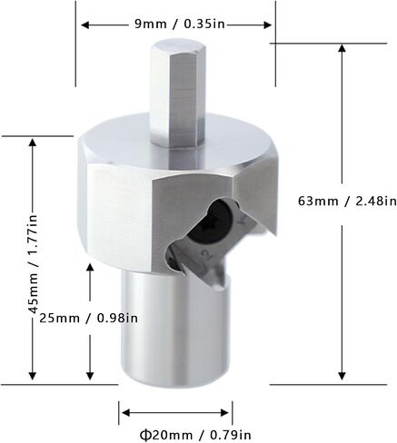 Workbench Dog Hole Chamfer Reamer Tool for 20mm Holes, T10 Alloy Blade 9mm Hex Shank Dog Holes Polished Finish Tool for Standard Electric Drills Woodworking in Saudi Arabia