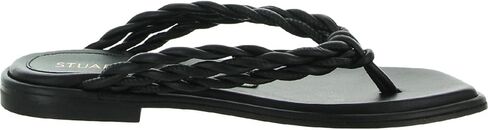 صندل نسائي مسطح من Stuart Weitzman كاليبسو مسطح فليب فلوب أسود 7 متوسط ​​(B، M) in Kuwait