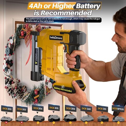 18GA Cordless Brad Nailer for Dewalt 20V Battery, 2 in 1 Nail Gun & Staple Gun with 1000 Nails &1000 Staples, Battery Powered Nail Gun for Home Improvement(No Battery) in Saudi Arabia