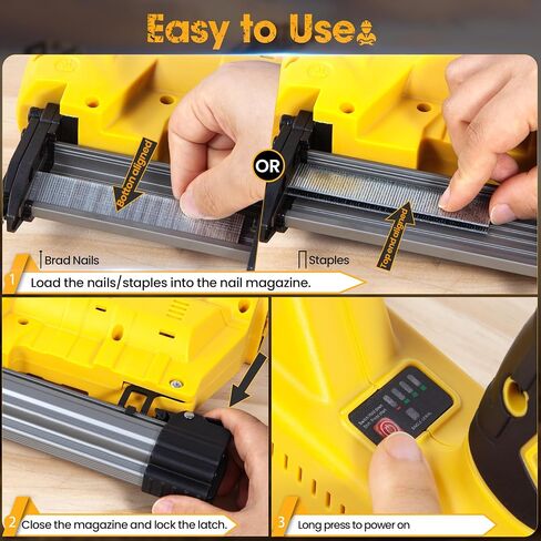 18GA Cordless Brad Nailer for Dewalt 20V Battery, 2 in 1 Nail Gun & Staple Gun with 1000 Nails &1000 Staples, Battery Powered Nail Gun for Home Improvement(No Battery) in Saudi Arabia
