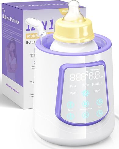 Fast Baby Bottle Warmer for Breastmilk, Smart 12 in 1 Breast Milk Warmer for Baby Essentials with Timer Temperature Control, Sterili-zing, Water Bath Technology, Baby Warmer for All Bottles Food Jars in Saudi Arabia