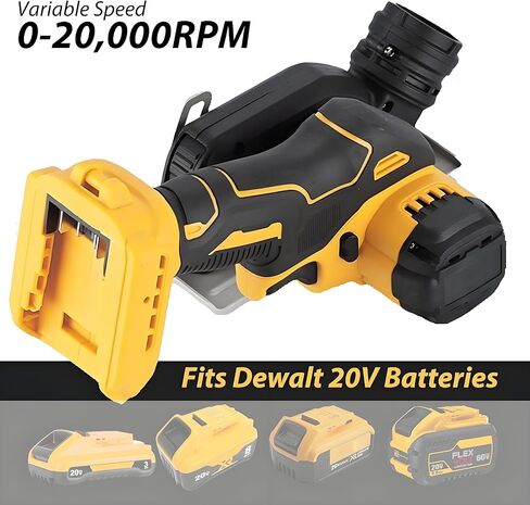 Cordless Cut-Off Tool, 20000RPM Angle Grinder & Circular Saw Fits Dewalt 20V Max Battery, Detachable Dust Shroud with Adjustable Metal Plate, 4x 3" Saw Blades for Wood Plastic Tile Metal (No Battery) in Kuwait