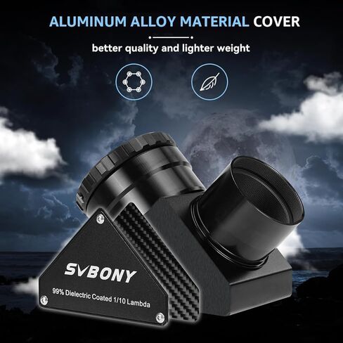 SVBONY SV223 90 Degree Diagonal Mirror, 99% Reflective Dielectric Coating 2 Inches with 1.25 Inch Adapter Bundle with Telescope Eyepiece 34mm 2 inches Ultra Wide Angle 72 Degree Telescope Lens in Saudi Arabia