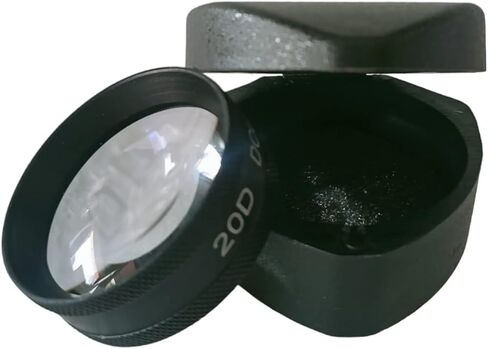 20D Double Aspheric Lens, Professional Optical Grade, Black Medical Diagnostic Lens with Protective Case in Saudi Arabia