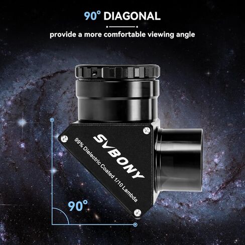 SVBONY SV223 90 Degree Diagonal Mirror, 99% Reflective Dielectric Coating 2 Inches with 1.25 Inch Adapter Bundle with SV215 Zoom Eyepiece, 1.25 Inch Zoom Lens, 3mm to 8mm Eyepiece with Parfocal Desig in Saudi Arabia