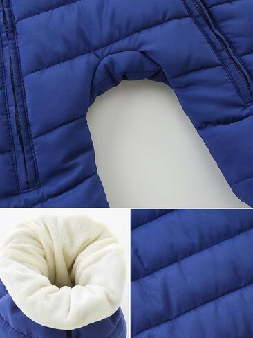 Baby Winter Snowsuit Cute Bear Ears Hooded Romper Toddler Double Zipper Warm Jumpsuit Windproof 0~24M in Kuwait