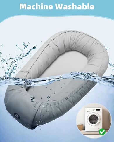 Baby Lounger Pillow, Baby Lounger for Newborn 0-24 Months, Breathable & Soft Infant Lounger, Adjustable Tummy Time Baby Lounger for Home and Travel, Baby Girls & Boys Babies Stuff, Grey in Saudi Arabia