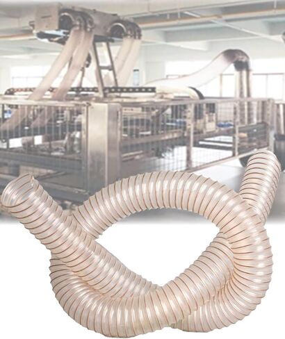 PU Dust Collection Hose Clear Pipe，1.5mmThick, Puncture Resistant PU Polyurethane Hose With Copper-plated Steel wire，2m Length(115mm) in Saudi Arabia