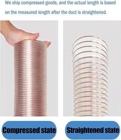80mm Inner Diameter, Thick Vac Hose, 2m Length Flexible Dust Collection Hose,PU Hose with Copper-Plated Steel Wire(2mm) in Saudi Arabia