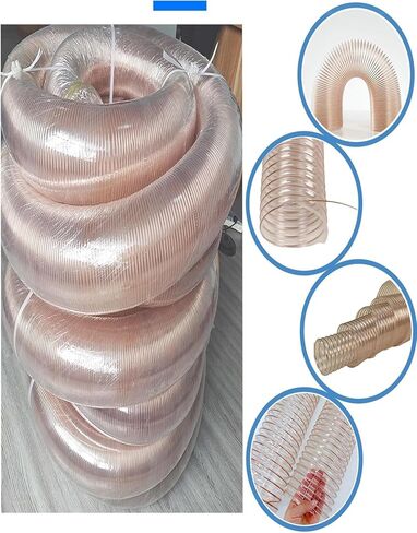 80mm Inner Diameter, Thick Vac Hose, 2m Length Flexible Dust Collection Hose,PU Hose with Copper-Plated Steel Wire(2mm) in Saudi Arabia