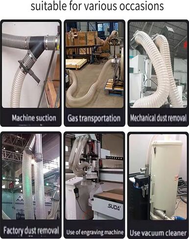 80mm Inner Diameter, Thick Vac Hose, 2m Length Flexible Dust Collection Hose,PU Hose with Copper-Plated Steel Wire(2mm) in Saudi Arabia