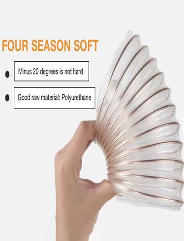 1.2mm Thick PU Dust Collector Hose，Flexible Transparent Vacuum Hose，2m Length，for Table Saw,Band Saw,Woodworking(325mm/12.8 in) in Saudi Arabia