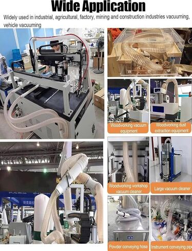 1.2mm Thick PU Dust Collector Hose，Flexible Transparent Vacuum Hose，2m Length，for Table Saw,Band Saw,Woodworking(325mm/12.8 in) in Saudi Arabia
