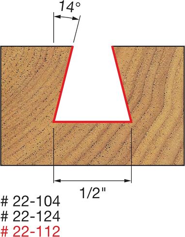 Freud 22-124 1/2-Inch Diameter 14-Degree Dovetail Router Bit with 1/4-Inch Shank in Saudi Arabia