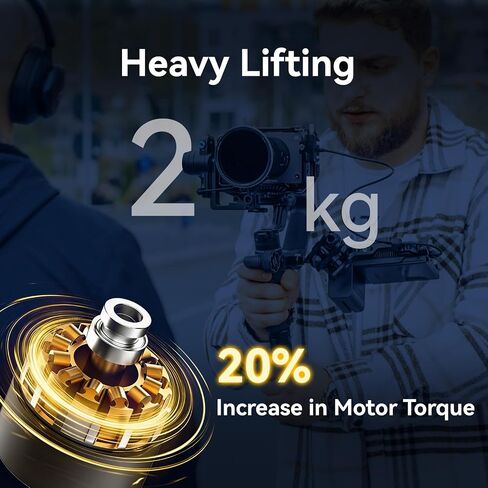 FeiyuTech SCORP Mini 3 Pro Camera Gimbal 3-Axis Camera Stabilizer Built-in AI Track, 2kg Payload,14Hour Battery Life, Compatible with Mirrorless, Compact, Action, Cameras and Smartphones in Saudi Arabia