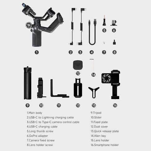 FeiyuTech SCORP Mini 3 Pro Camera Gimbal 3-Axis Camera Stabilizer Built-in AI Track, 2kg Payload,14Hour Battery Life, Compatible with Mirrorless, Compact, Action, Cameras and Smartphones in Saudi Arabia