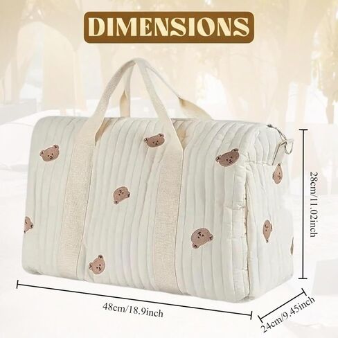 Diaper bag Tote,Large Hospital Bag for Mommy,Bear Baby Stroller Storage Bag in Saudi Arabia