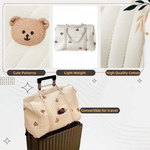 Diaper bag Tote,Large Hospital Bag for Mommy,Bear Baby Stroller Storage Bag in Saudi Arabia