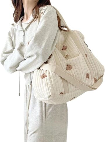 Diaper bag Tote,Large Hospital Bag for Mommy,Bear Baby Stroller Storage Bag in Saudi Arabia