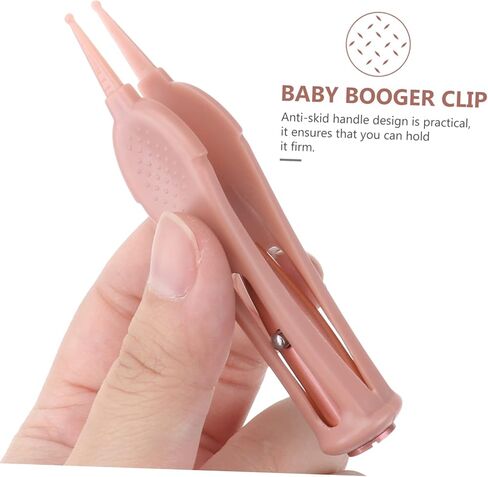 ملقط الأنف مع مقبض انزلاقي بإضاءة LED لتنظيف الأنف والأذن والسرة والعين من الفولاذ المقاوم للصدأ والسيليكون الوردي الآمن in Kuwait