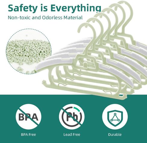 24 قطعة من شماعات ملابس الأطفال القابلة للتعديل للخزانة، منظم ملابس الأطفال من البلاستيك الثقيل القوي للأطفال حديثي الولادة، شماعات ملابس الأطفال قابلة للتوسيع والتكديس، 27.94 سم - 35.56 سم، أبيض in Kuwait