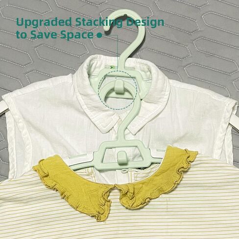 24 قطعة من شماعات ملابس الأطفال القابلة للتعديل للخزانة، منظم ملابس الأطفال من البلاستيك الثقيل القوي للأطفال حديثي الولادة، شماعات ملابس الأطفال قابلة للتوسيع والتكديس، 27.94 سم - 35.56 سم، أبيض in Kuwait
