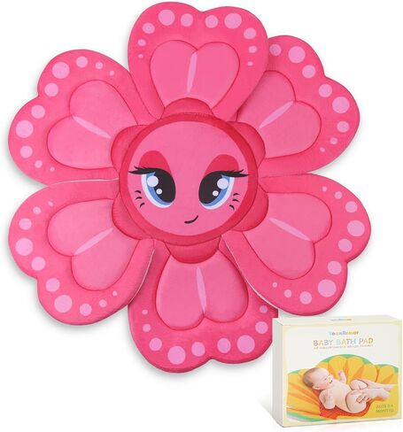 Baby Bath Pad for Infant Bathtub Sink, Non-Slip Flower Bathtub for Infants 0-6 Months, Soft Baby Sink Bath Cushion for Babies Bath Time, Newborns Bath Essentials Must Haves-Sunflower in Saudi Arabia