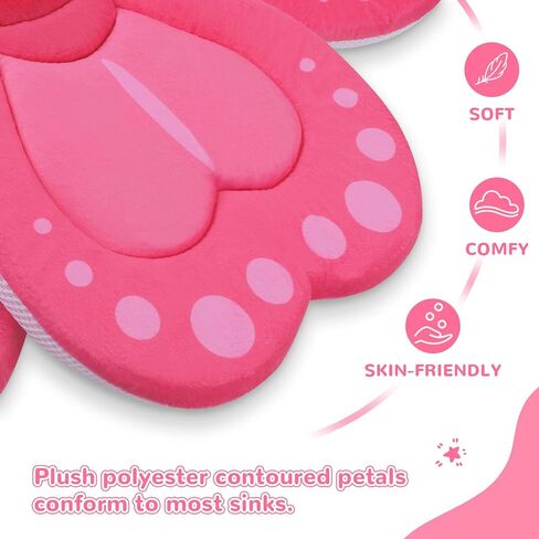 Baby Bath Pad for Infant Bathtub Sink, Non-Slip Flower Bathtub for Infants 0-6 Months, Soft Baby Sink Bath Cushion for Babies Bath Time, Newborns Bath Essentials Must Haves-Sunflower in Saudi Arabia