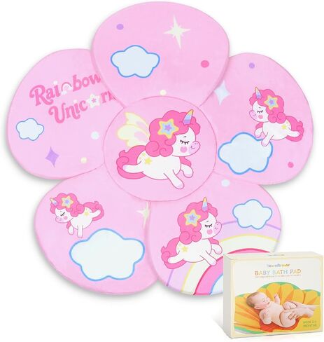 Baby Bath Pad for Infant Bathtub Sink, Non-Slip Flower Bathtub for Infants 0-6 Months, Soft Baby Sink Bath Cushion for Babies Bath Time, Newborns Bath Essentials Must Haves-Sunflower in Saudi Arabia