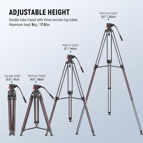 NEEWER X12 14 inch Aluminum Alloy Teleprompter + 79"/2m Fluid Head Video Camera Tripod, Prompter for iPad Tablet Phone DSLR with Remote, APP Compatible with iOS/Android for Online Teaching Streaming in Saudi Arabia