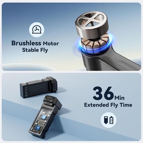 طائرة بدون طيار مع كاميرا للأطفال 1080 بكسل HD FPV، طائرة كوادكوبتر بمحرك بدون فرش للبالغين والمبتدئين، طيران نقطة الطريق، قلب 360 درجة، تحكم في الجاذبية، طيران دائري، تحوم تلقائي، RTF وقابلة للطي in Saudi Arabia