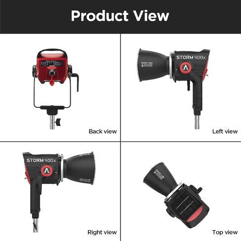 Aputure Storm 400x 400W Bi-Color LED Video Light, Compact Point-Source Fixture with Blair Chipset, 2500K-10000K CCT, ±G Tint Control, CRMX & DMX, IP65, ProLock Bowens Mount, 35° Reflector Included in Saudi Arabia