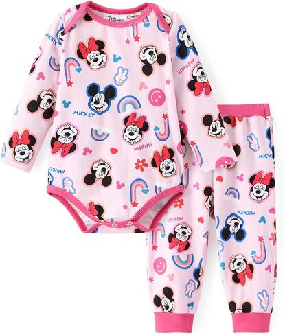 Disney Winnie the Pooh Yoda Minnie Mouse Creeper Bodysuits Baby Girl/Boy Organic Cotton Long Sleeve Fall Outfits 0-18 Months in Saudi Arabia
