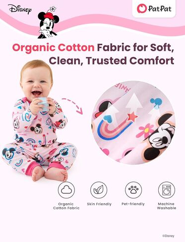 Disney Winnie the Pooh Yoda Minnie Mouse Creeper Bodysuits Baby Girl/Boy Organic Cotton Long Sleeve Fall Outfits 0-18 Months in Saudi Arabia
