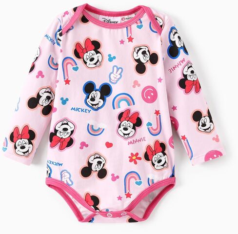 Disney Winnie the Pooh Yoda Minnie Mouse Creeper Bodysuits Baby Girl/Boy Organic Cotton Long Sleeve Fall Outfits 0-18 Months in Saudi Arabia
