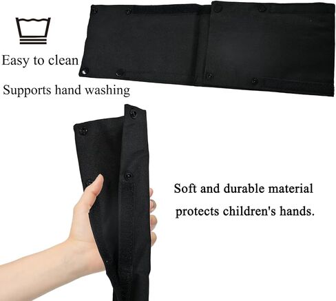 Baby Stroller Bumper Bar Cover Replacement, Baby Stroller Armrest, Crossbar, Handlebar Handle Sleeve Cover Accessories, Cotton (Black) in Saudi Arabia