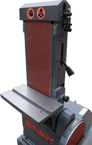 ماكينة صنفرة بحزام مقاعد البدلاء من KAKA INDUSTRIAL، حزام 5 × 48 بوصة وماكينة صنفرة قرصية مقاس 9 بوصة مع قطعتين من ورق الصنفرة بقاعدة فولاذية وطاولة عمل من الألومنيوم BTM-250 in Saudi Arabia