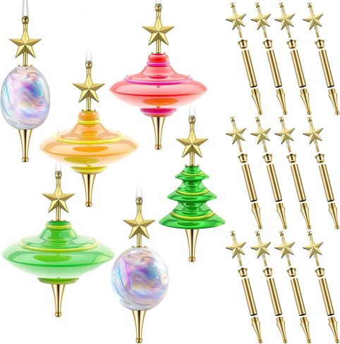 Blulu 12 Set Christmas Tree Ornament Woodturning Project Kit, Christmas Crafts DIY Star Tree Hanging Decoration Holiday Woodturning Kit Xmas Ornaments Making Supplies (Gold, Silver, Rose Gold) in Saudi Arabia