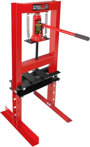 Hydraulic Press, 12 Ton H-Frame Garage Floor Adjustable Shop Press with Stamping Plates to Bend, Straighten, Or Press Parts, Install Bearings & U-Joints in Kuwait
