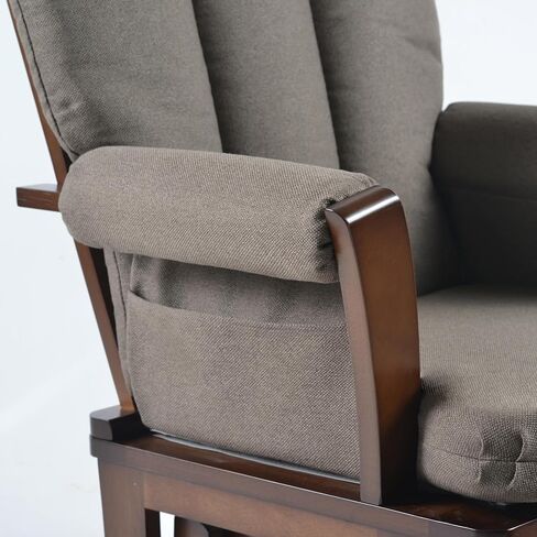 Joli Deluxe Glider Chair and Ottoman Set (Green Fabric and Walnut Frame) in Saudi Arabia