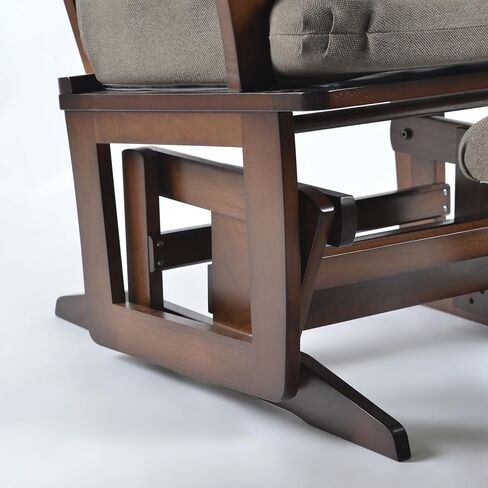 Joli Deluxe Glider Chair and Ottoman Set (Green Fabric and Walnut Frame) in Saudi Arabia