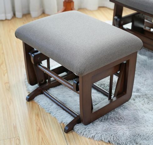 Joli Deluxe Glider Chair and Ottoman Set (Green Fabric and Walnut Frame) in Saudi Arabia