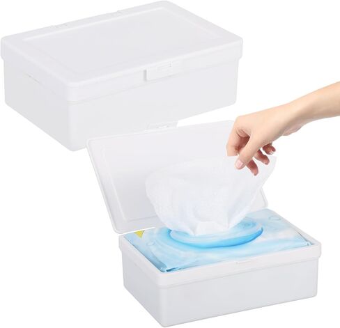 Wipes Dispenser Compatible with Cottonelle Flushable Wet Wipes, Wipe Holder with Sealing Lid Design, Refillable Wipe Container, Non-Slip & Keep Wet Tissue Fresh for Home, Office, Car, Travel in Saudi Arabia